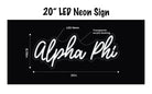 Alpha Phi LED Neon Script Sign w/ Dimmer Neon Signs