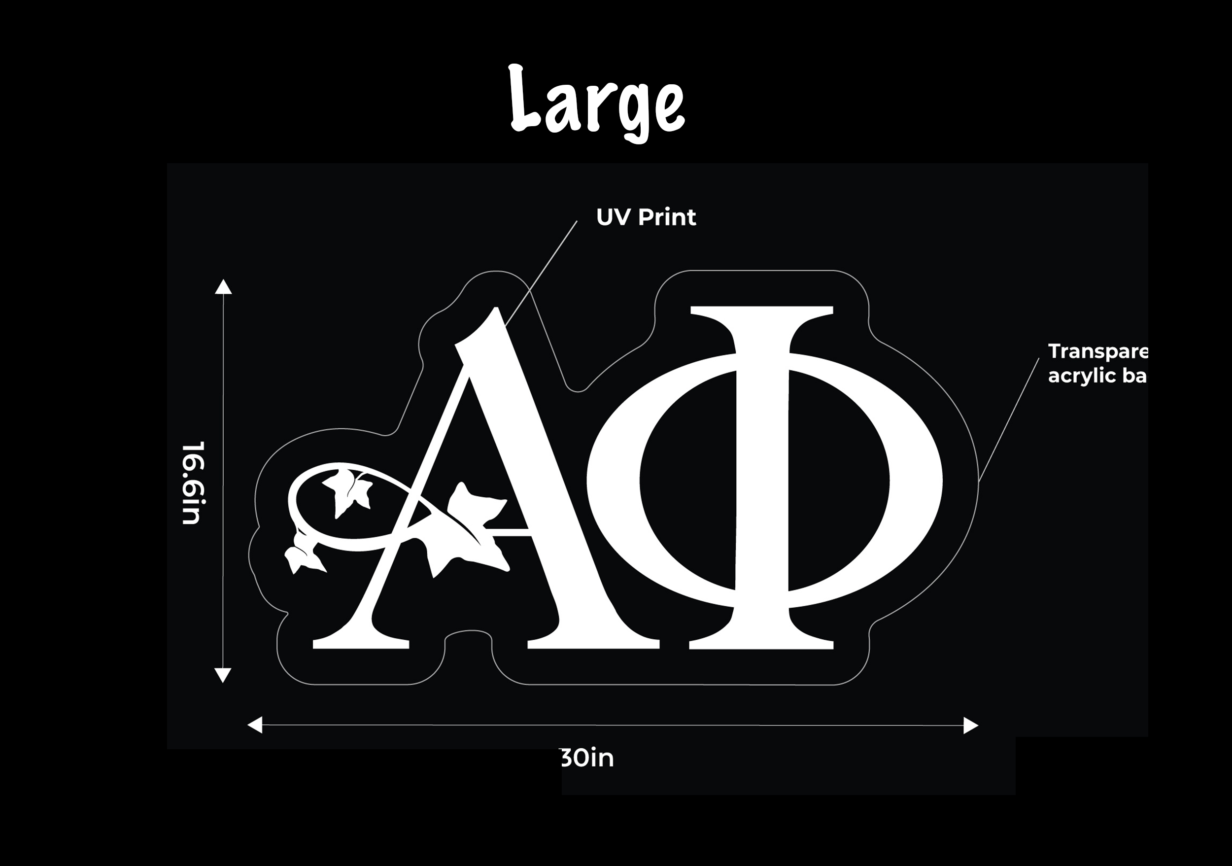 Alpha Phi UV LED Neon Sign w/ Dimmer | APhi Dorm Wall Art