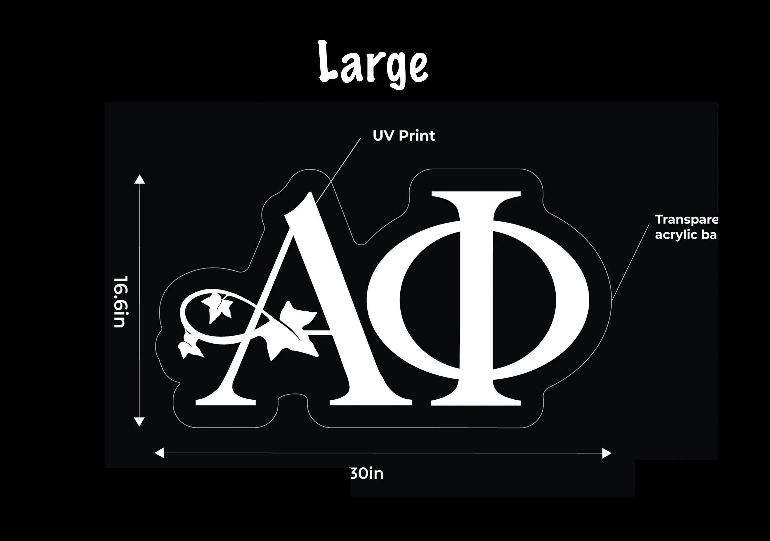 Alpha Phi UV LED Neon Sign w/ Dimmer | APhi Dorm Wall Art