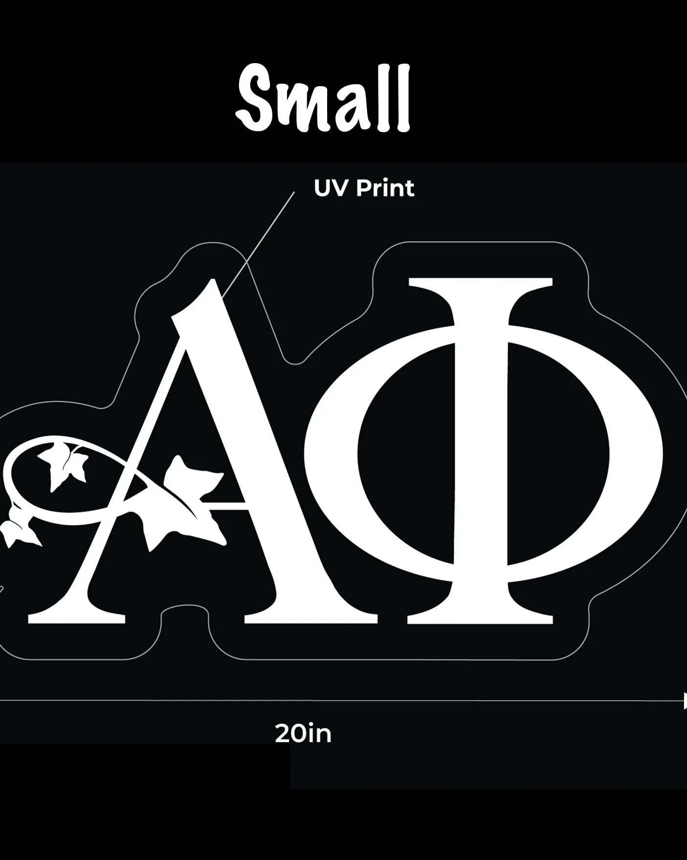 Alpha Phi UV LED Neon Sign w/ Dimmer | APhi Dorm Wall Art