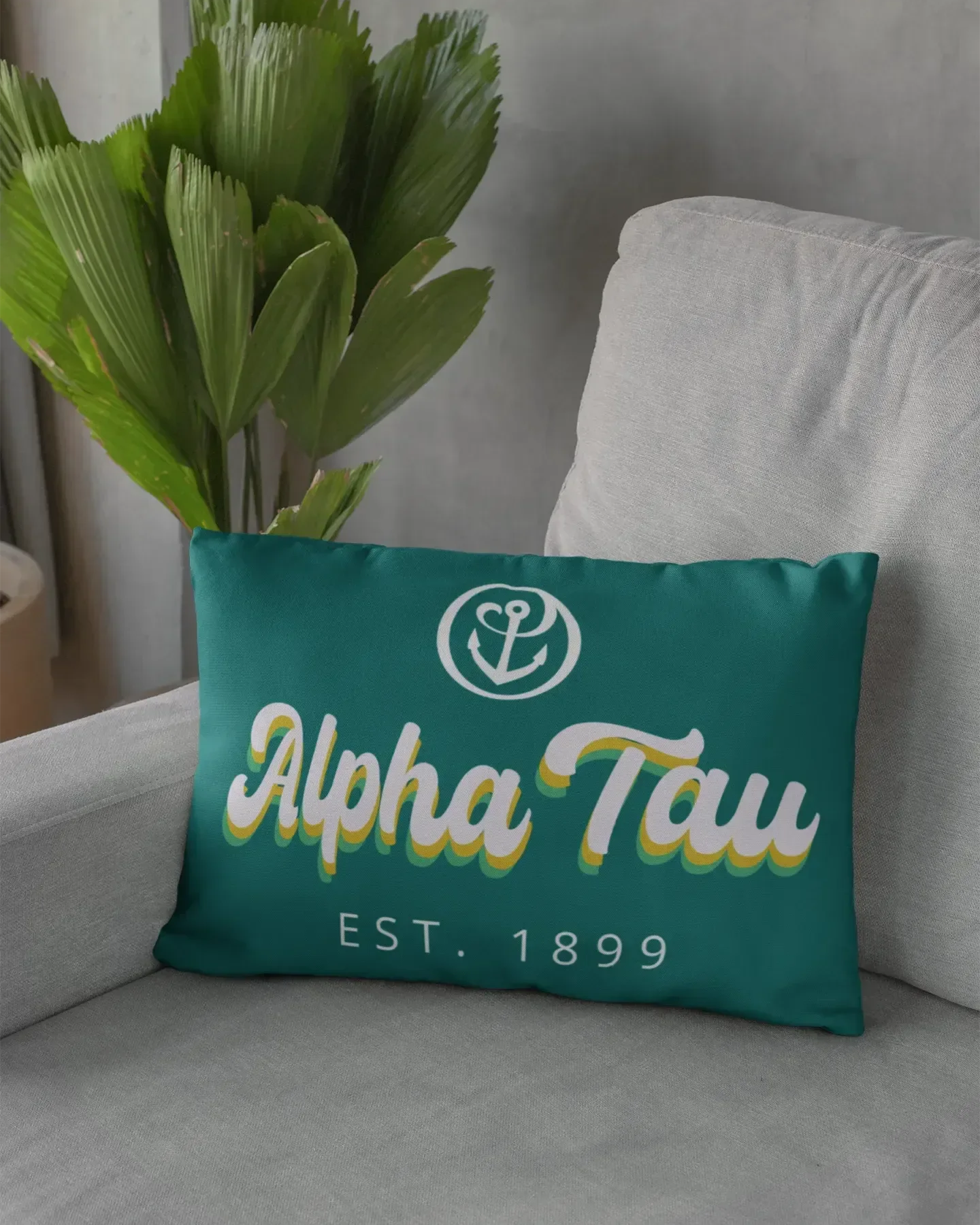Alpha Sigma Tau Lumbar Pillow Cover - Retro Pillow Covers