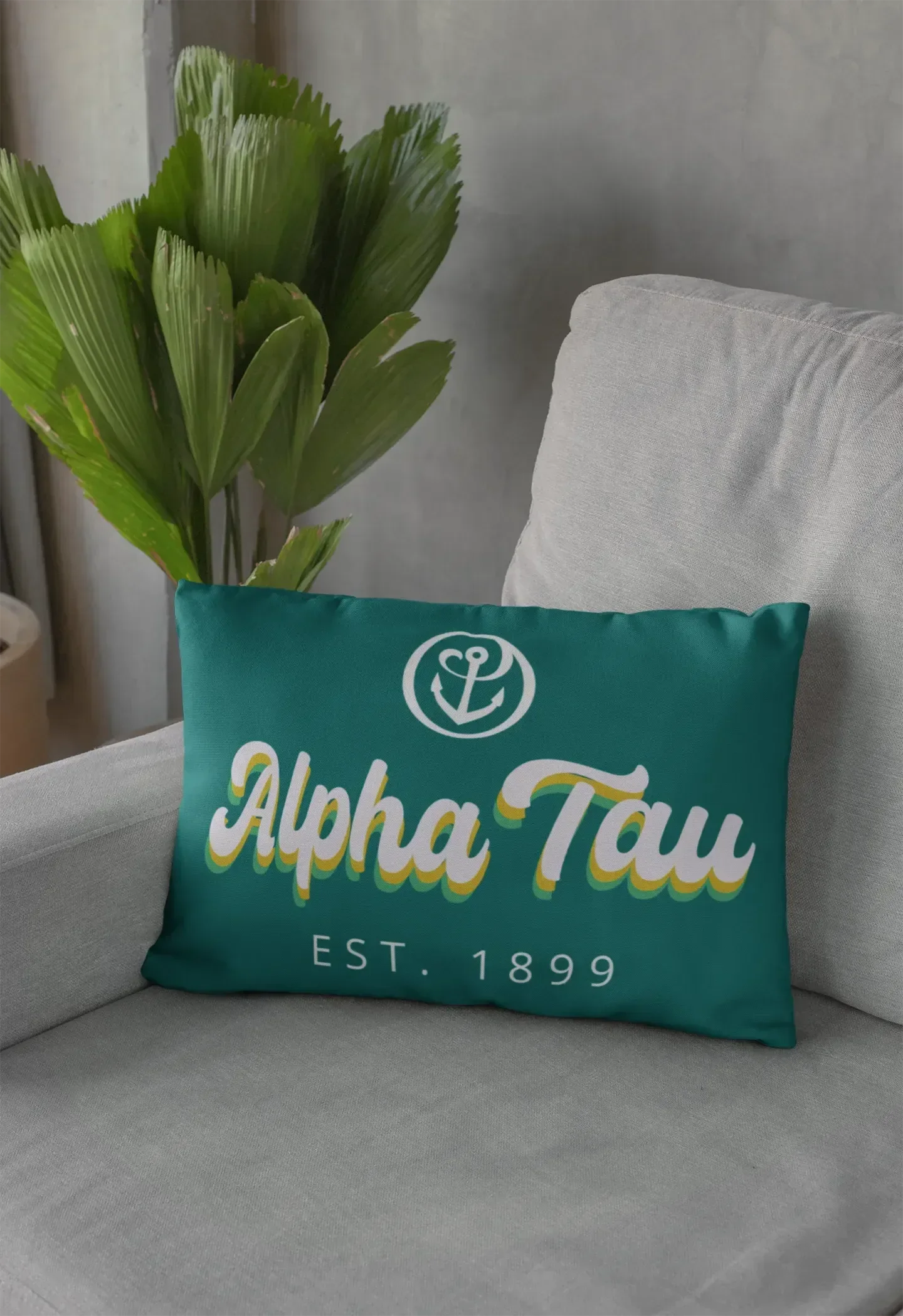 Alpha Sigma Tau Lumbar Pillow Cover - Retro Pillow Covers