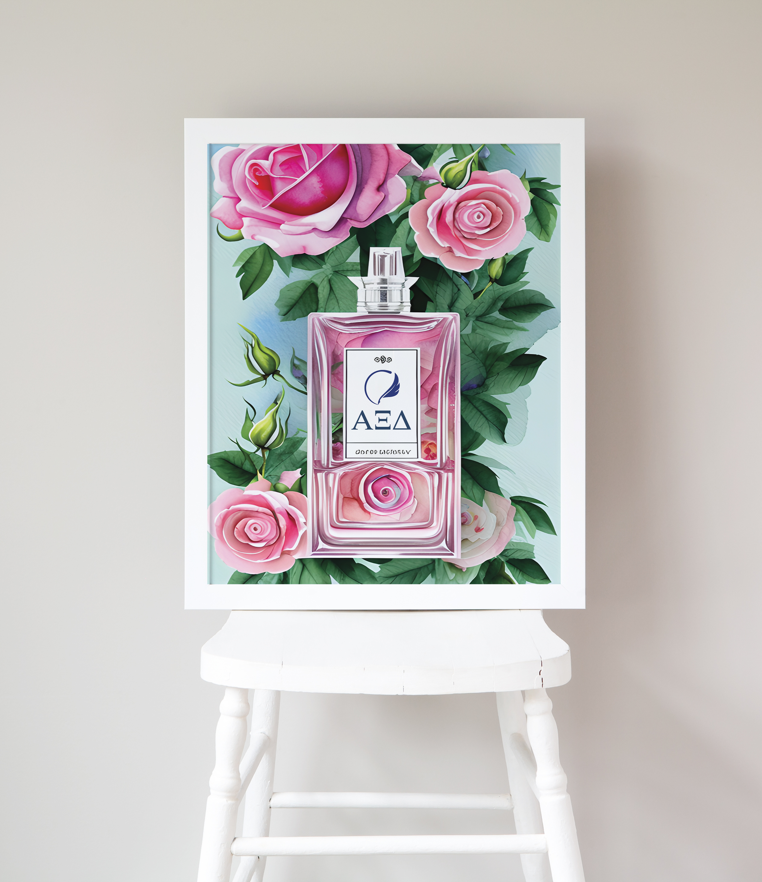 16"x20" Large Alpha Xi Delta Poster - Perfume Bottle | AXiD Wall Art