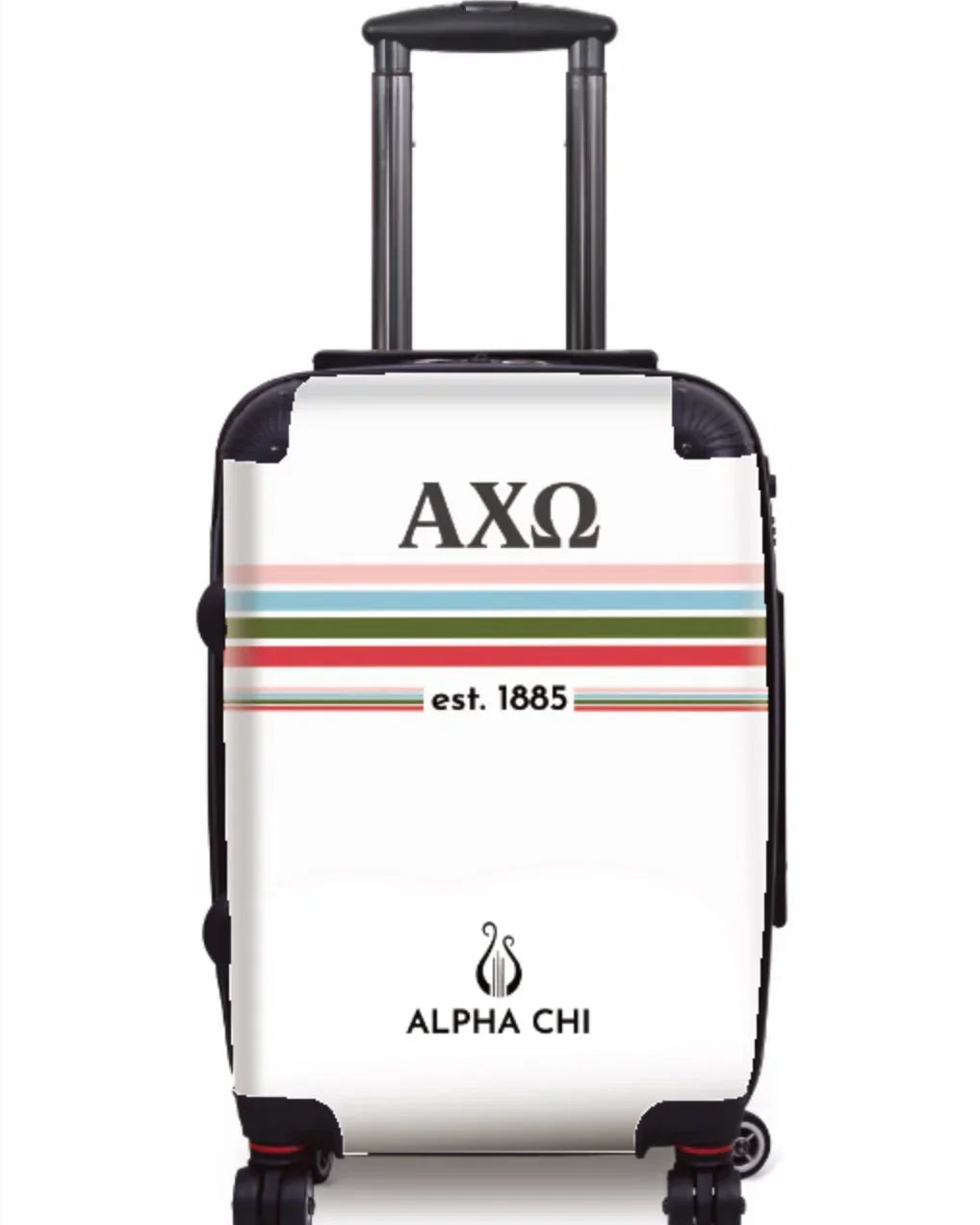 Alpha Chi Omega Carry-on Luggage - Preppy Stripes Suitcases