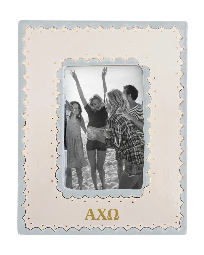 Alpha Chi Scallop Photo Frame | AXO Big Little Gift | Sister Keepsake
