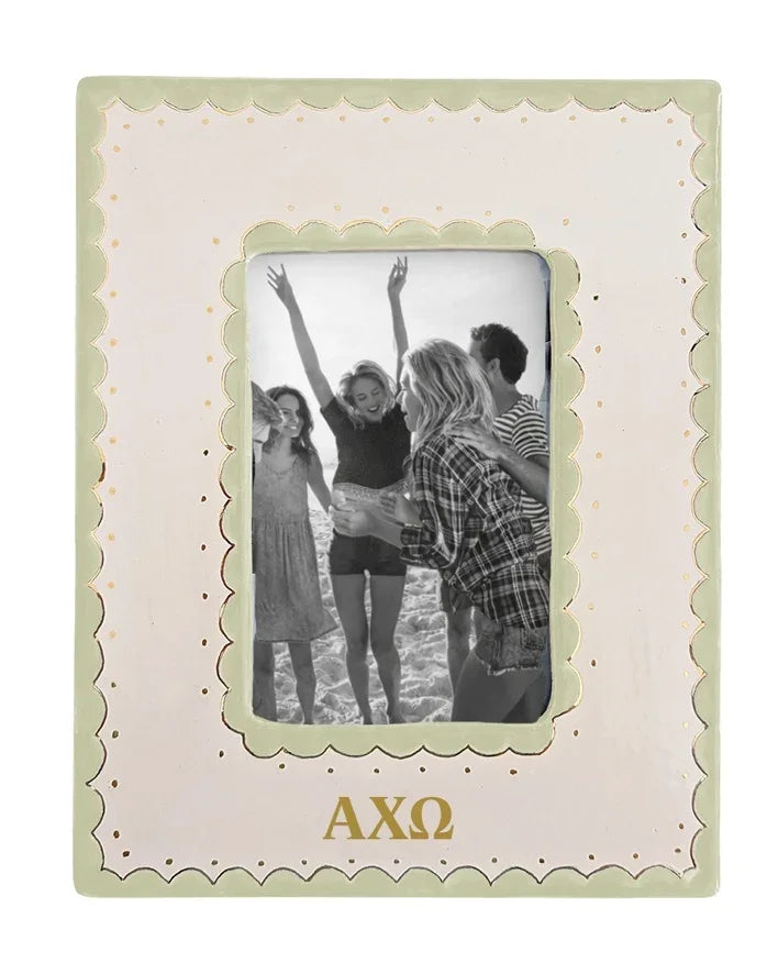 Alpha Chi Scallop Picture Frame | AXO Big Little Gift Sister Keepsake
