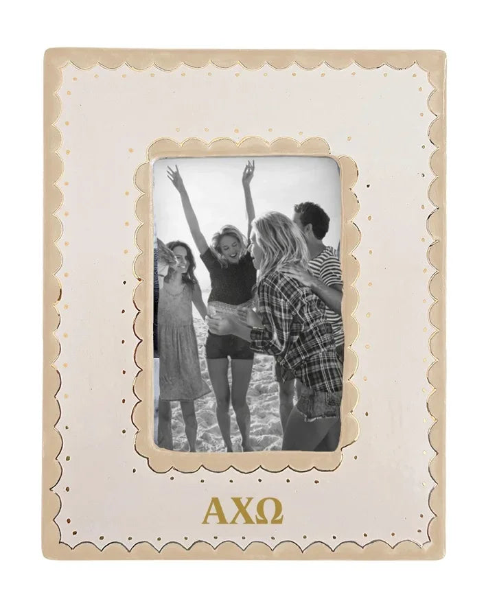 Alpha Chi Scallop Photo Frame | AXO Big Little Gift | Sister Keepsake