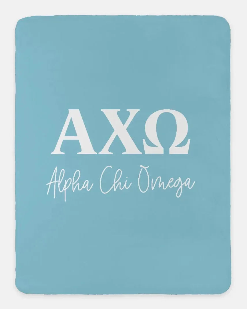 Alpha Chi Omega XL 60x80 Olympus Sherpa Throw Blanket Throw Blankets