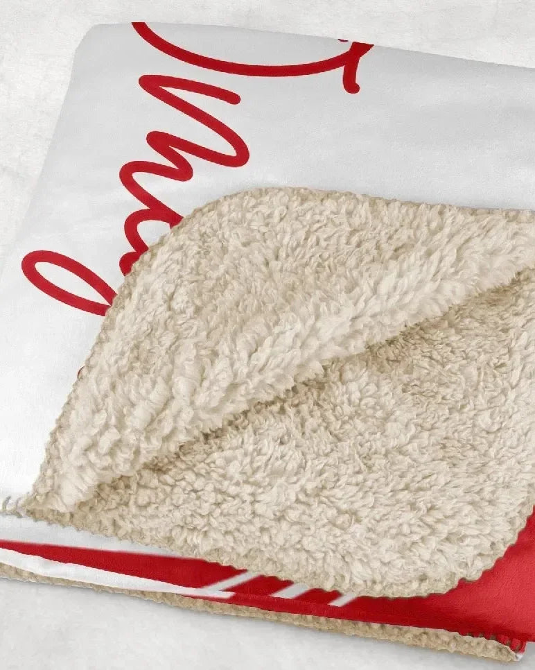 Alpha Chi Omega XL 60x80 Sherpa Throw Blanket - Wide Band Throw Blankets