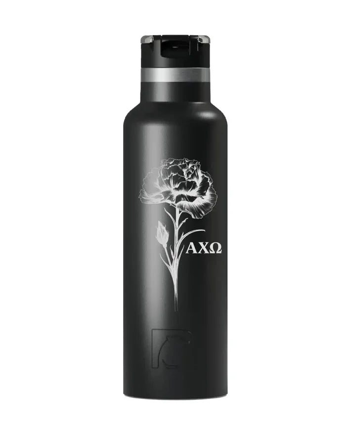 Alpha Chi RTIC 20 oz Ceramic Lined Water Bottle Tumbler - Carnation