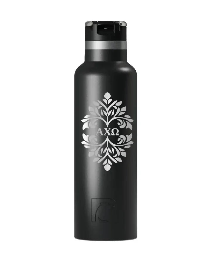 Alpha Chi RTIC 20 oz Ceramic Lined Water Bottle Tumbler Ornate
