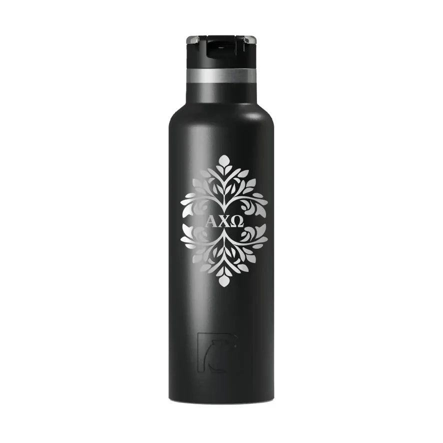 Alpha Chi RTIC 20 oz Ceramic Lined Water Bottle Tumbler Ornate