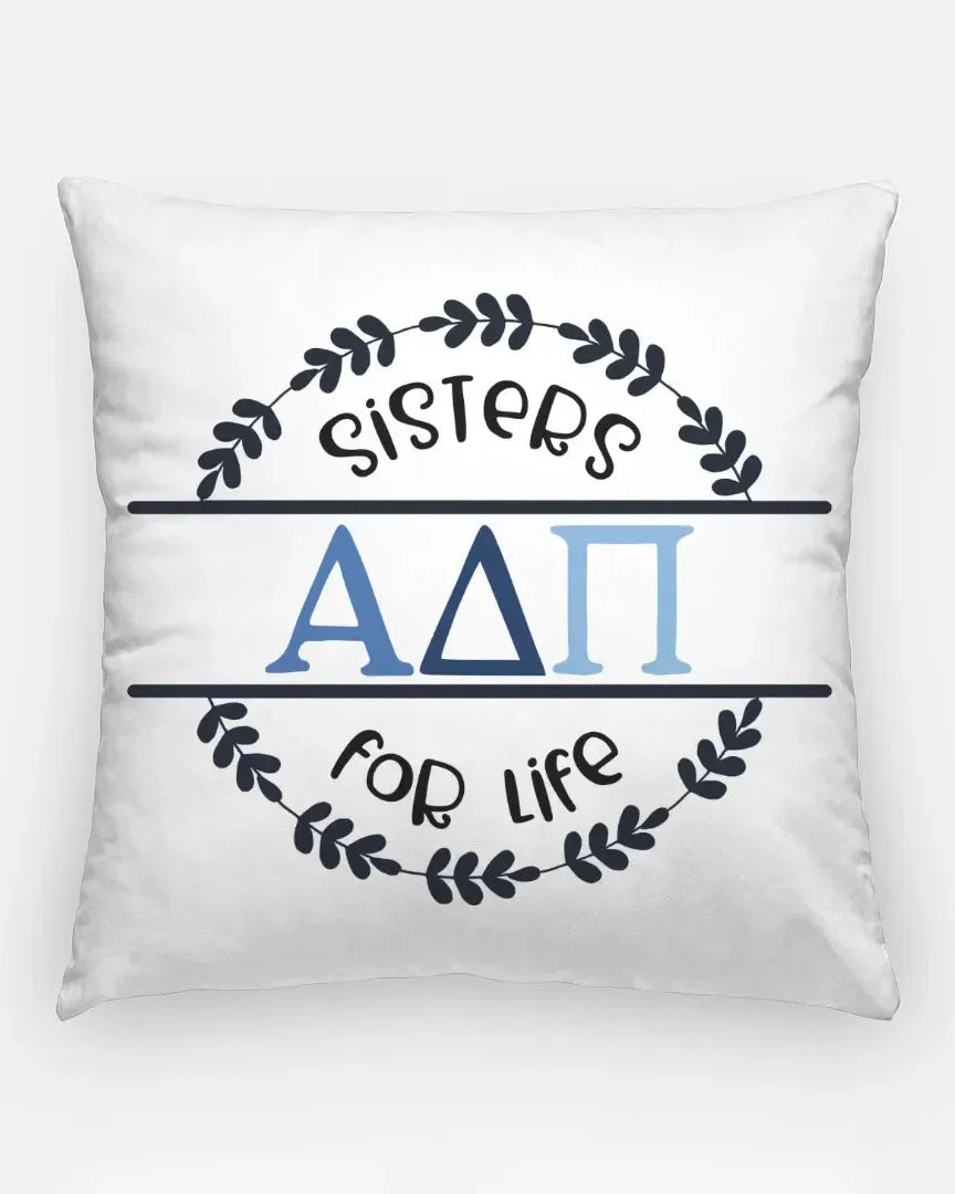 Alpha Delta Pi 18" Throw Pillow Cover - Sisters for Life Pillow Covers