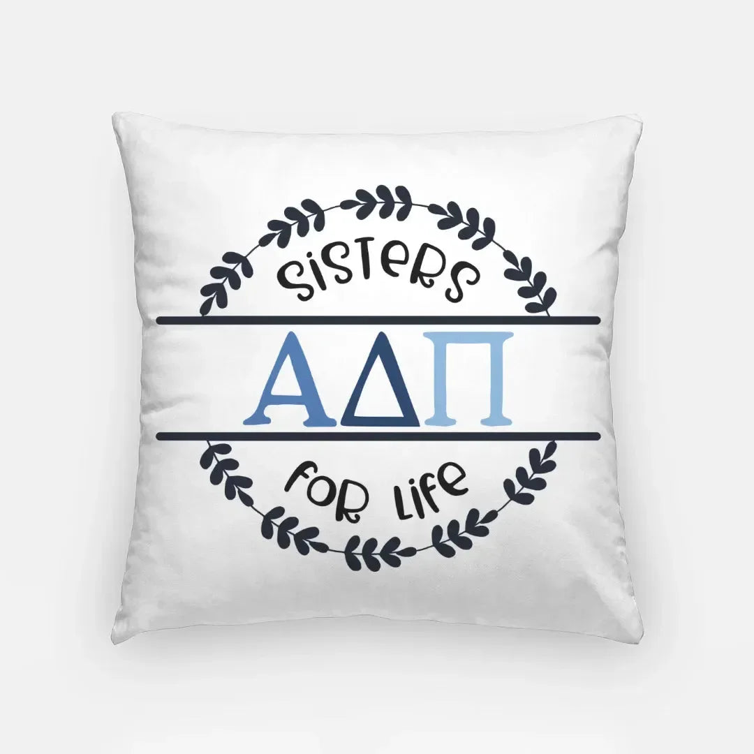 Alpha Delta Pi 18" Throw Pillow Cover - Sisters for Life Pillow Covers
