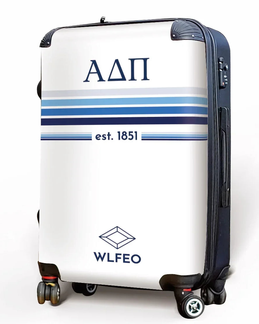 Alpha Delta Pi Carry-on Luggage - Preppy Stripes Suitcases
