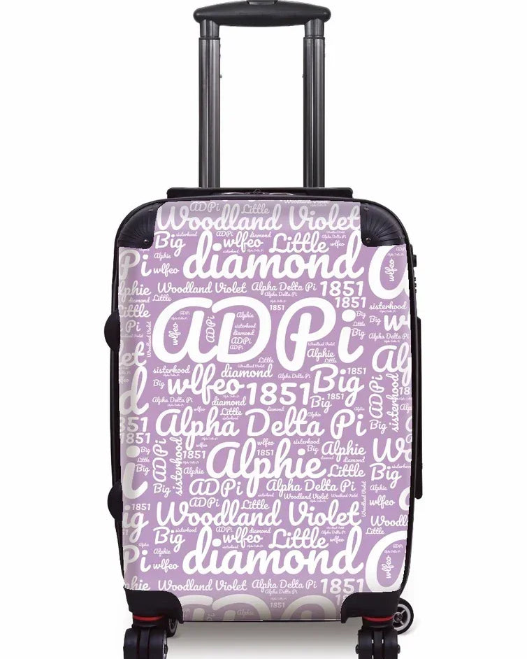 Alpha Delta Pi Carry-on Luggage - Expression Art Violet Suitcases