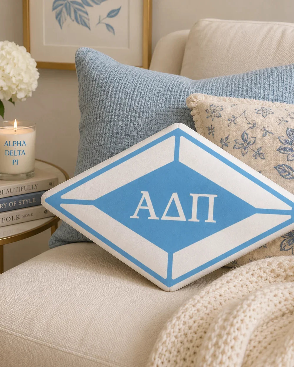 Alpha Delta Pi Diamond Custom-Shape Throw Pillow | ADPi Gifts