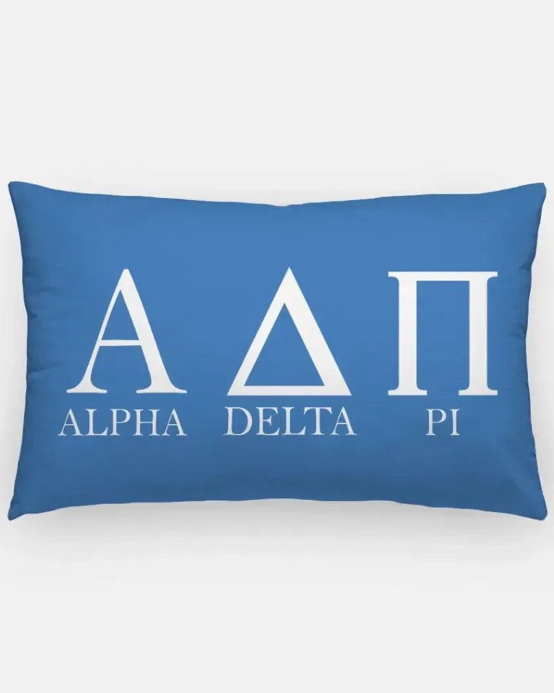 Alpha Delta Pi Lumbar Pillow Cover - Greek Letters Azure Pillow Covers