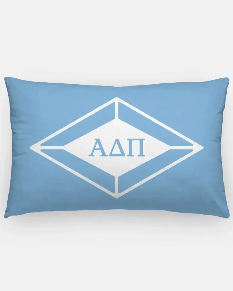 Alpha Delta Pi Lumbar Pillow Cover - Traditional Diamond Adelphean Blue Pillow Covers