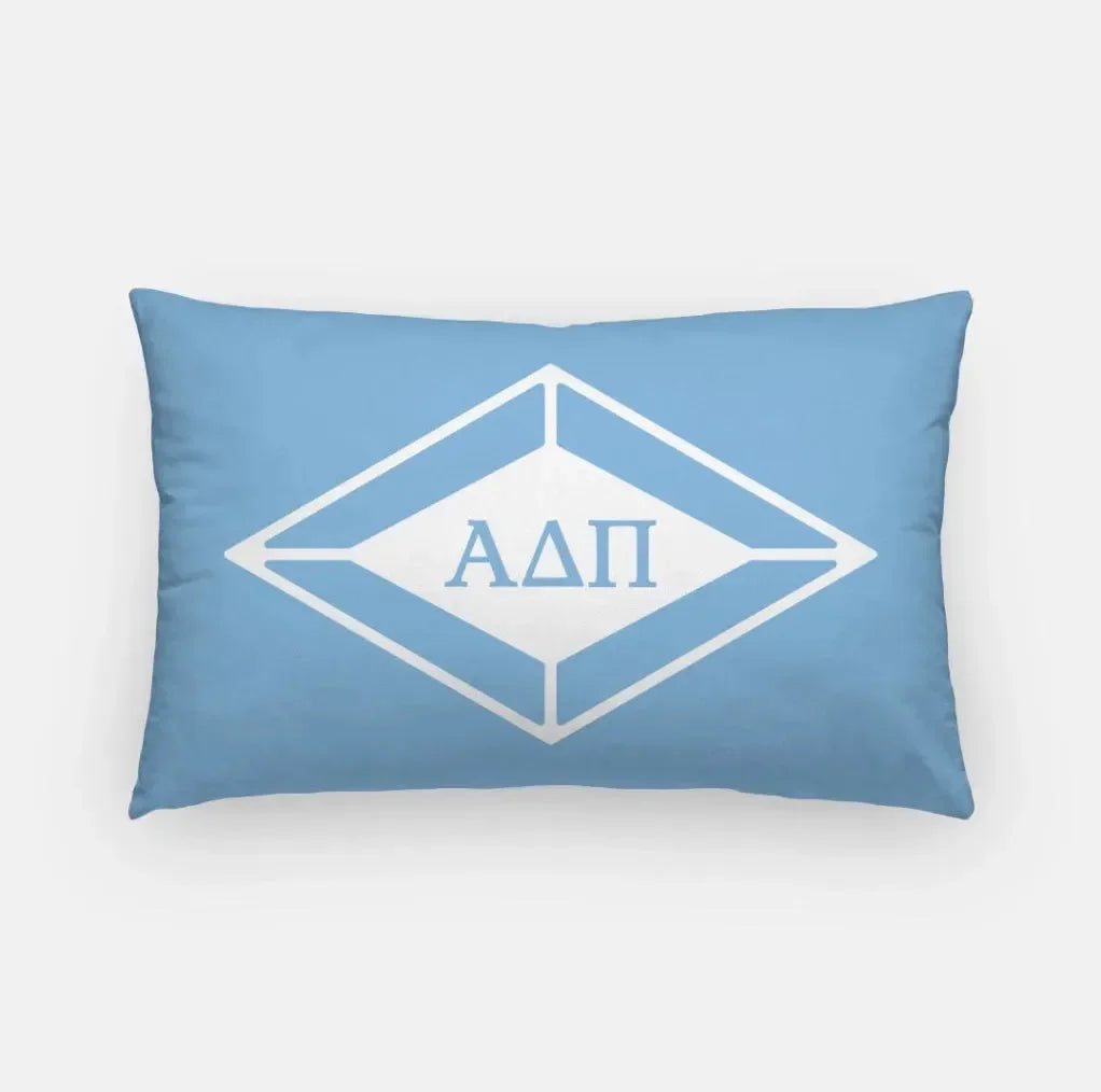Alpha Delta Pi Lumbar Pillow Cover - Traditional Diamond Adelphean Blue Pillow Covers