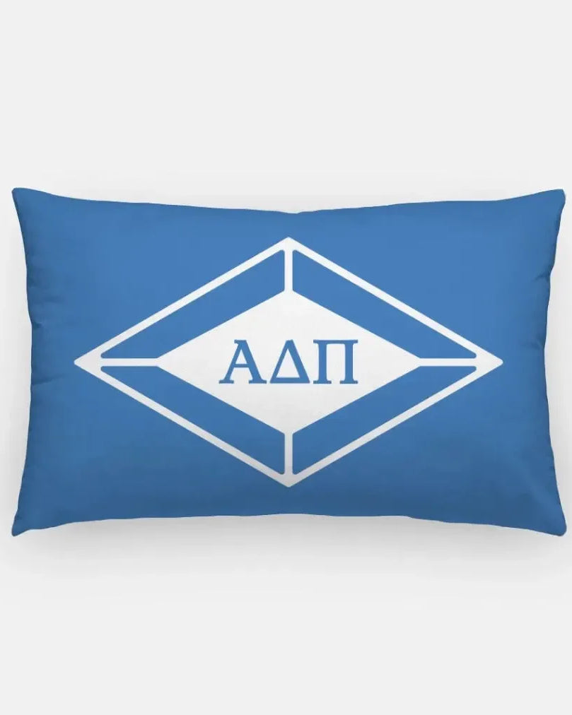 Alpha Delta Pi Lumbar Pillow Cover - Traditional Diamond Azure Pillow Covers