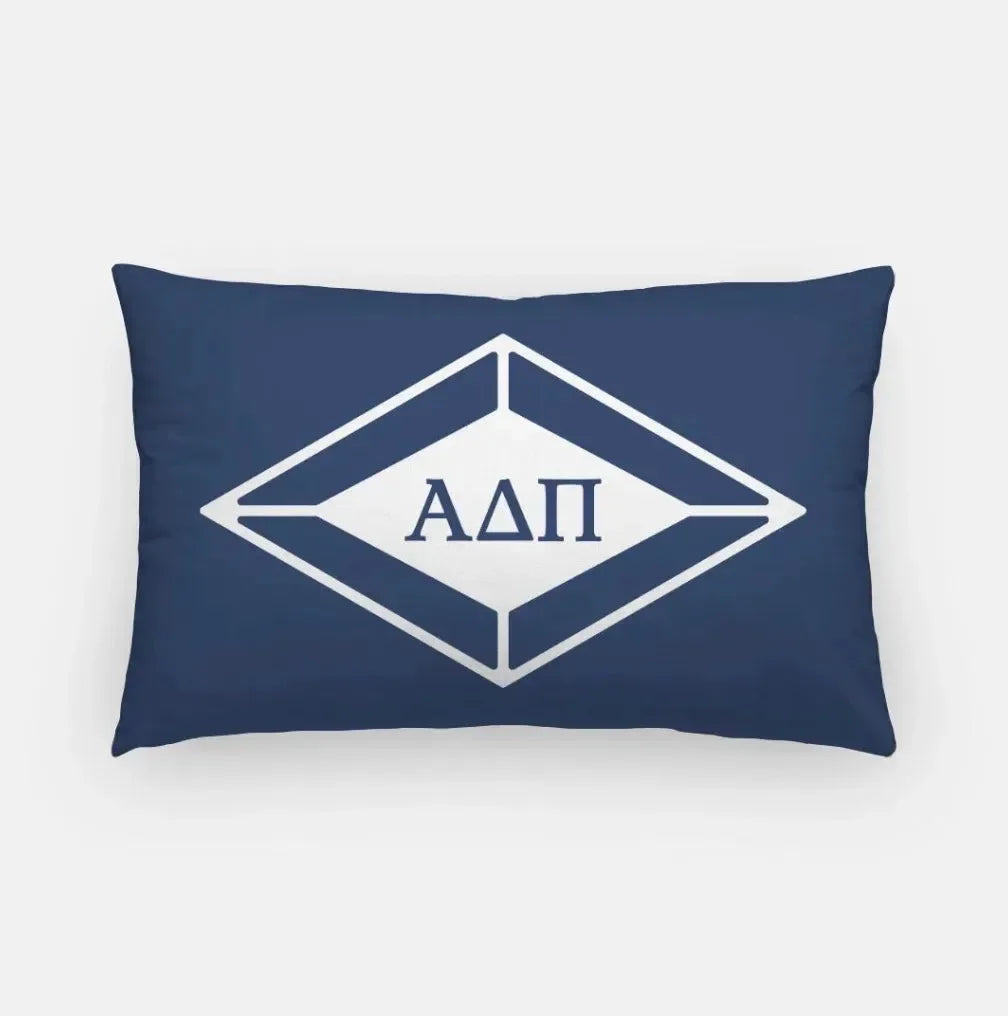 Alpha Delta Pi Lumbar Pillow Cover - Traditional Diamond Midnight Pillow Covers