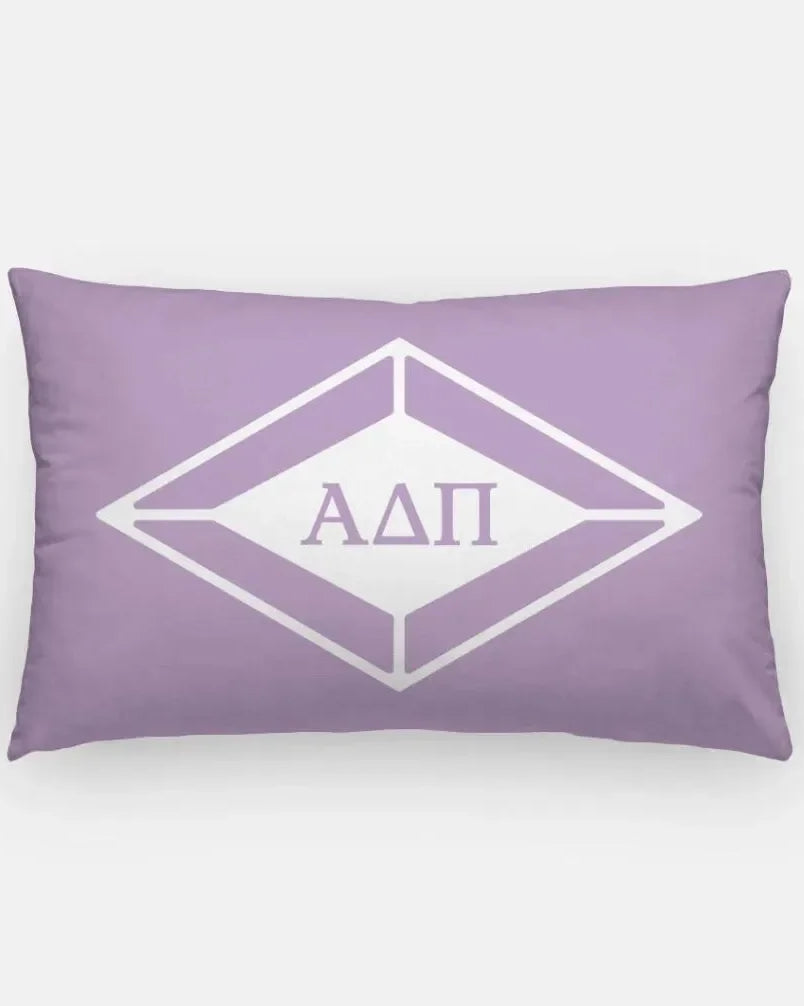 Alpha Delta Pi Lumbar Pillow Cover - Traditional Diamond Violet Pillow Covers