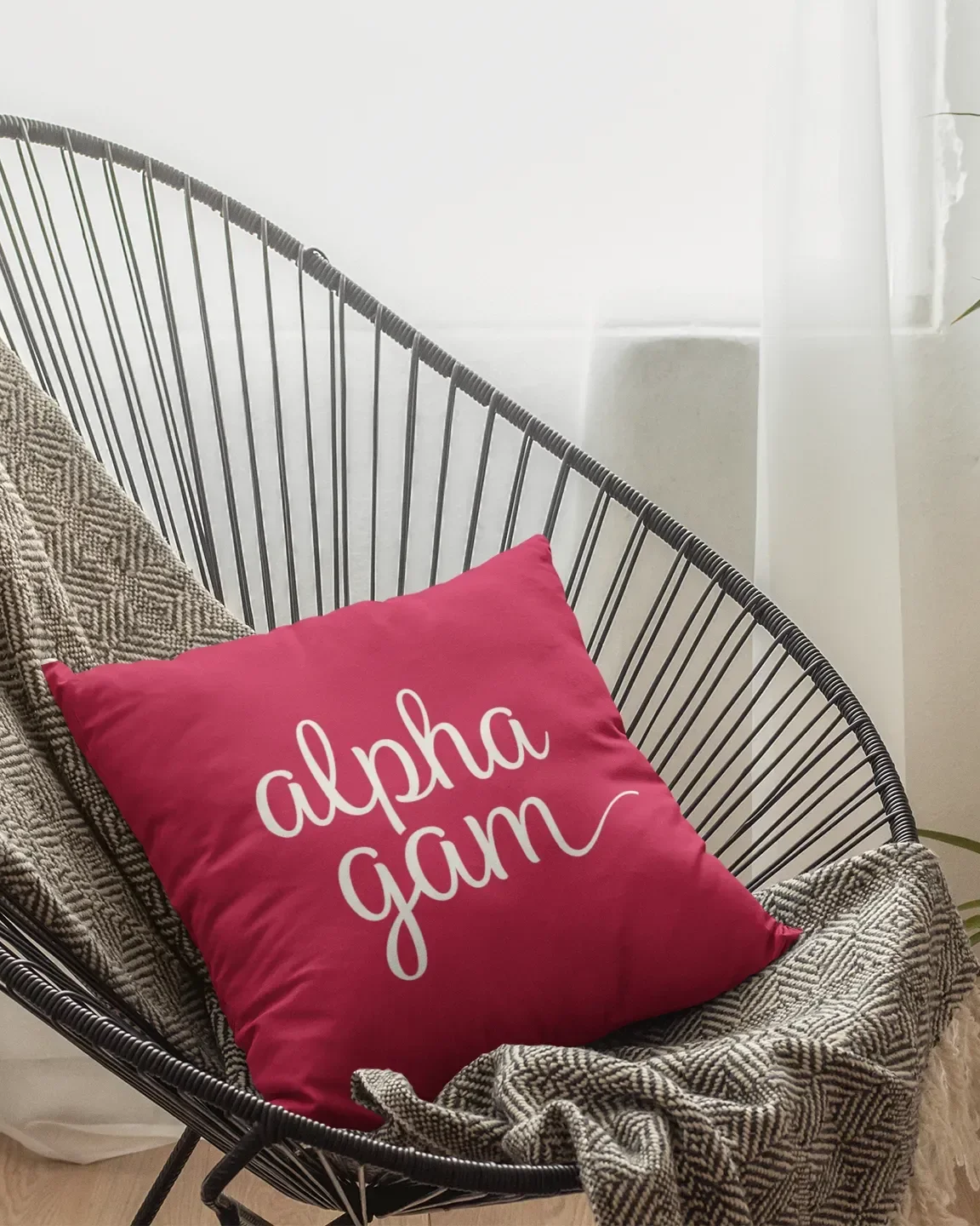 Alpha Gam 18" Red Throw Pillow