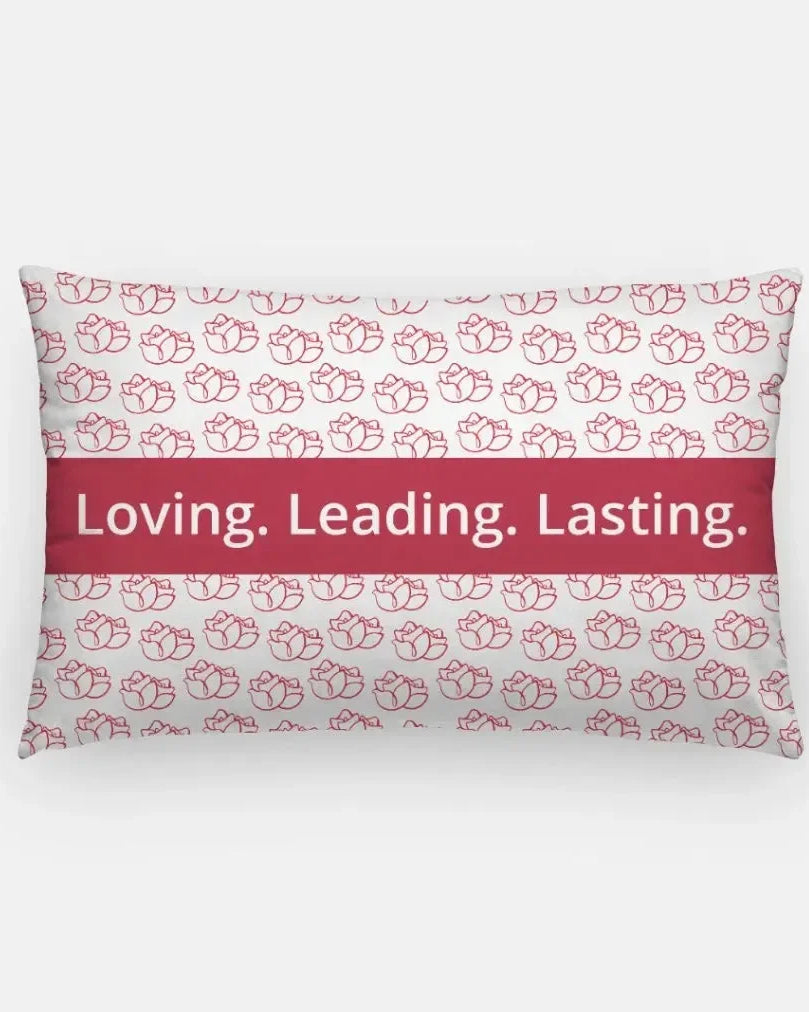 Alpha Gam Lumbar Throw Loving. Leading. Lasting. Roses