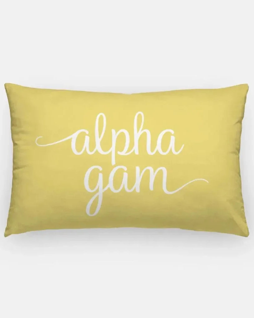 Alpha Gam Lumbar Throw Pillow Buff