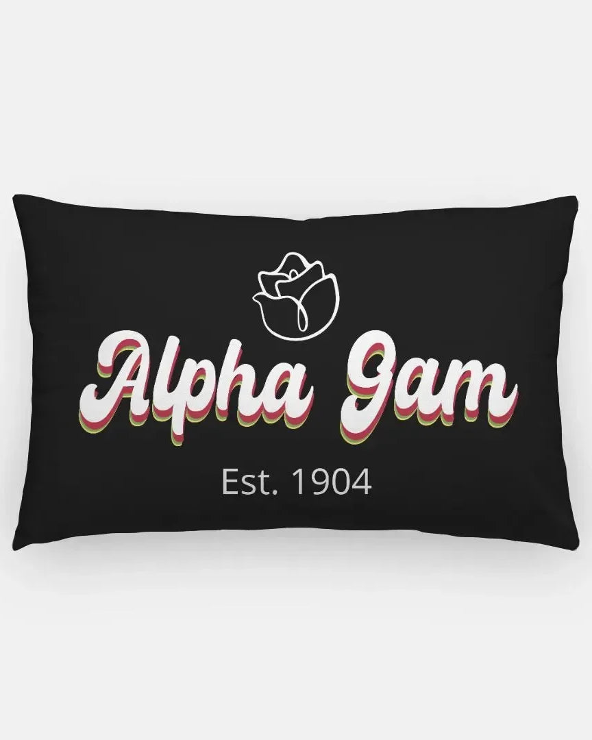 Alpha Gam Lumbar Throw Pillow Cover - Retro Pillow Covers