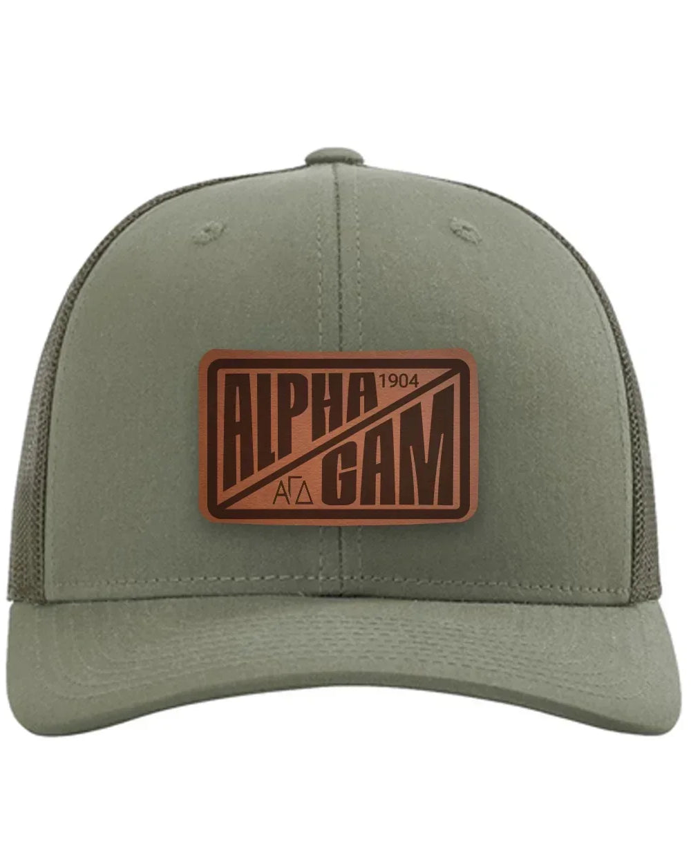Alpha Gam Richardson 112 Leatherette Patch Trucker Hat Divide | Gifts