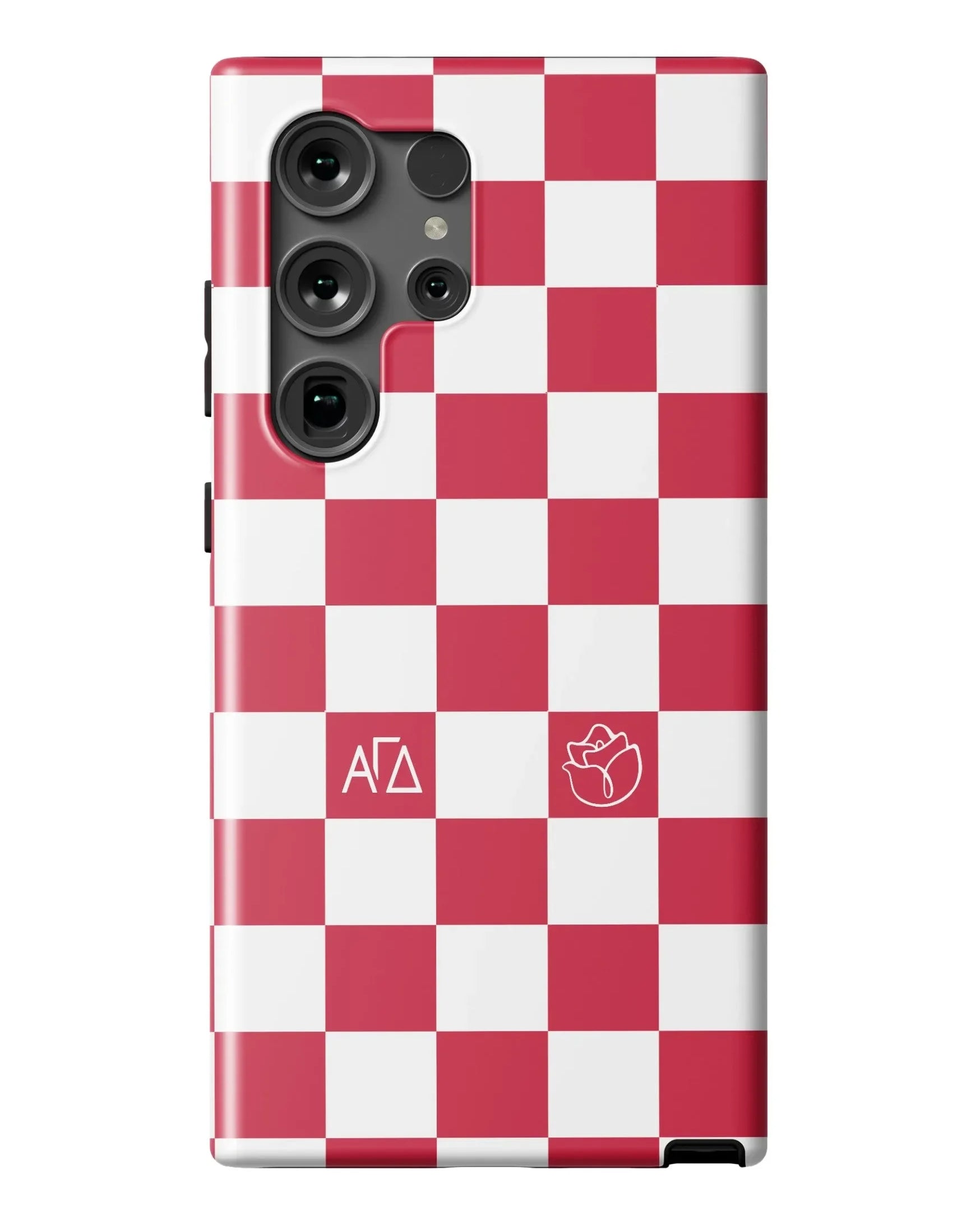 Alpha Gam Samsung Galaxy 24, 23 Mobile Phone Case - Red Check