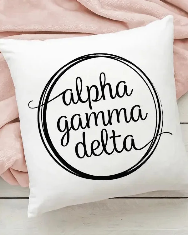 Alpha Gamma Delta 18" Throw Pillow - Black Logo