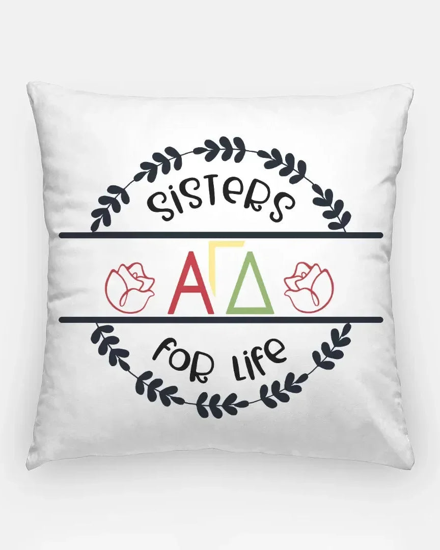 Alpha Gamma Delta 18" Throw Pillow Cover - Sisters For Life