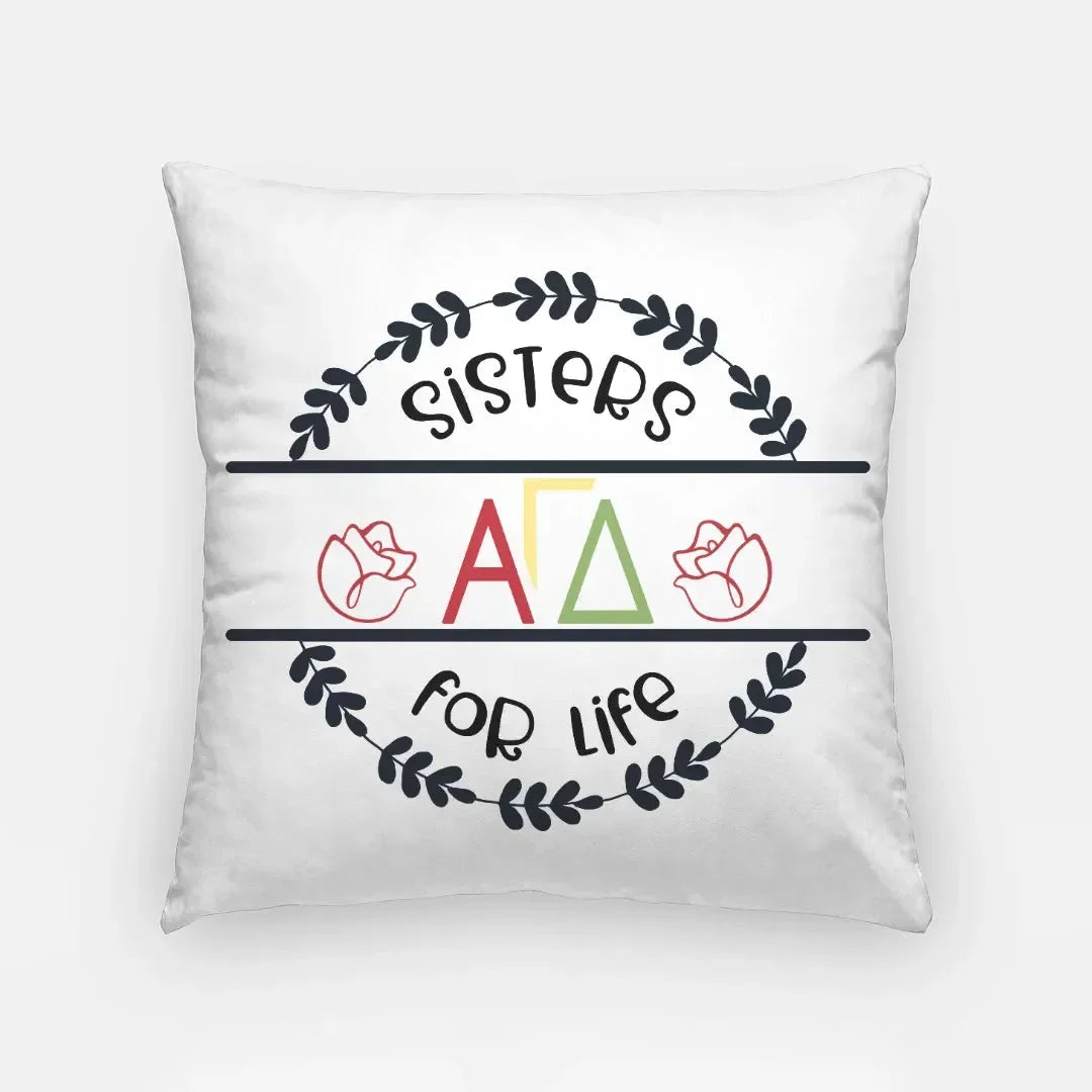 Alpha Gamma Delta 18" Throw Pillow Cover - Sisters For Life
