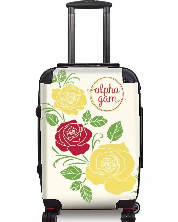 Alpha Gamma Delta Carry-on Suitcase - Rose Silhouette Suitcases