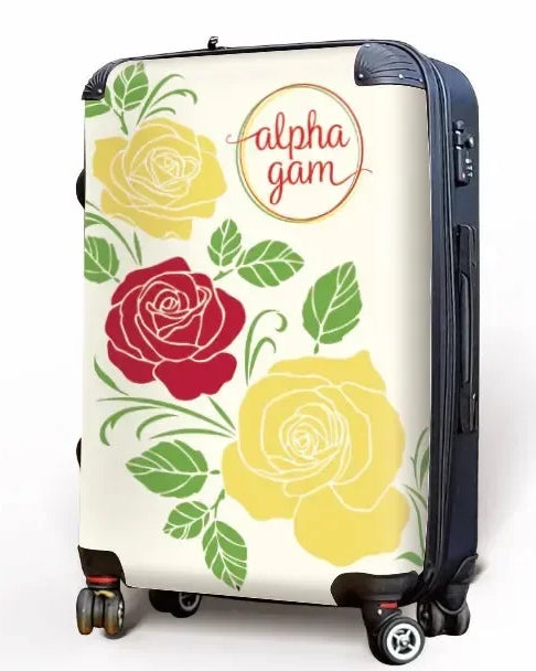 Alpha Gamma Delta Carry-on Suitcase - Rose Silhouette Suitcases