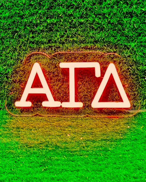 Alpha Gamma Delta Sorority Greek Letters LED Neon Sign | AGD | Campus Greek Fit