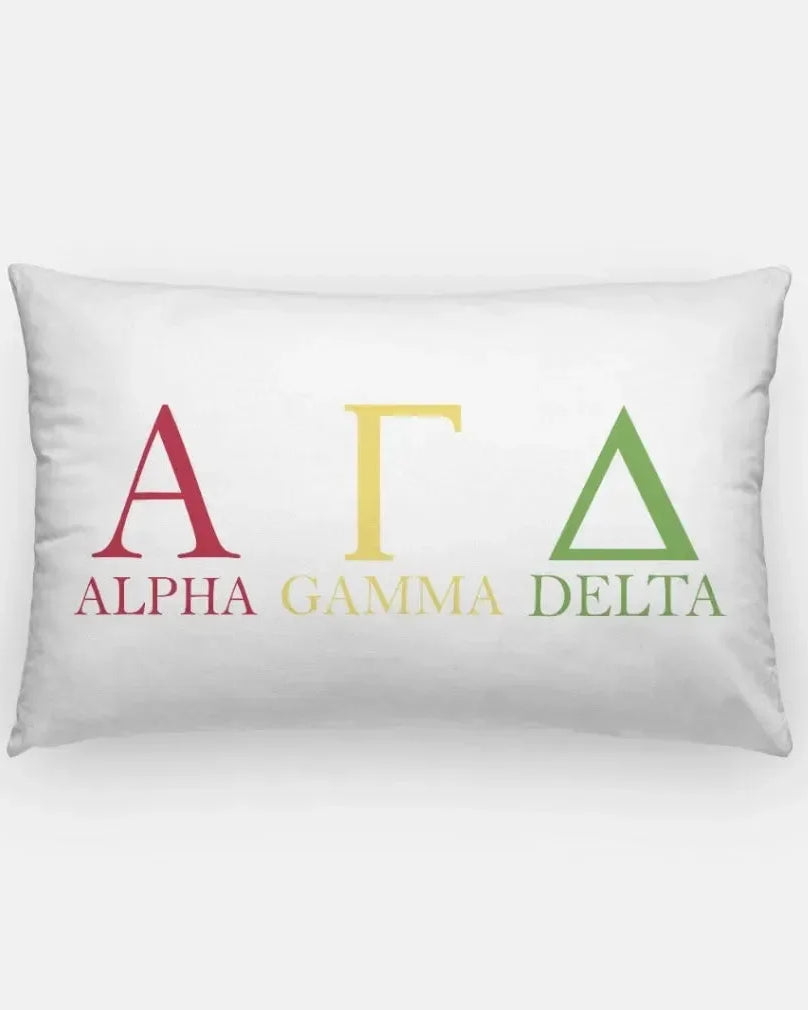 Alpha Gamma Delta Throw Lumbar Pillow Cover - Greek Letters