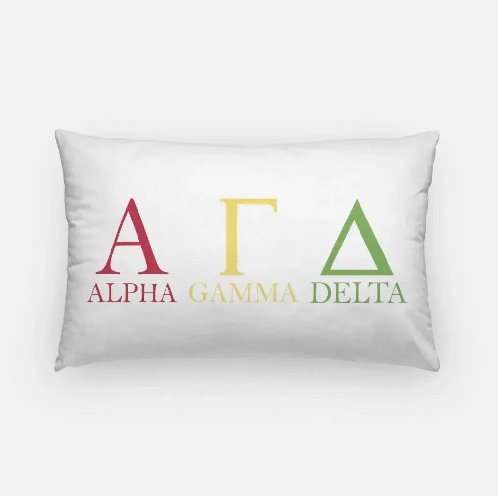 Alpha Gamma Delta Throw Lumbar Pillow Cover - Greek Letters