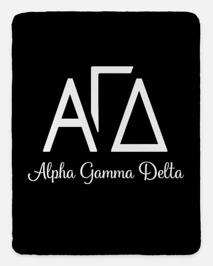 Alpha Gamma Delta XL 60x80 Sherpa Throw Blanket Black