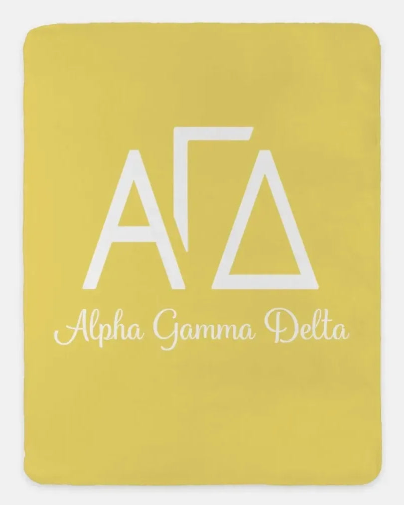 Alpha Gamma Delta XL 60x80 Sherpa Throw Blanket Buff