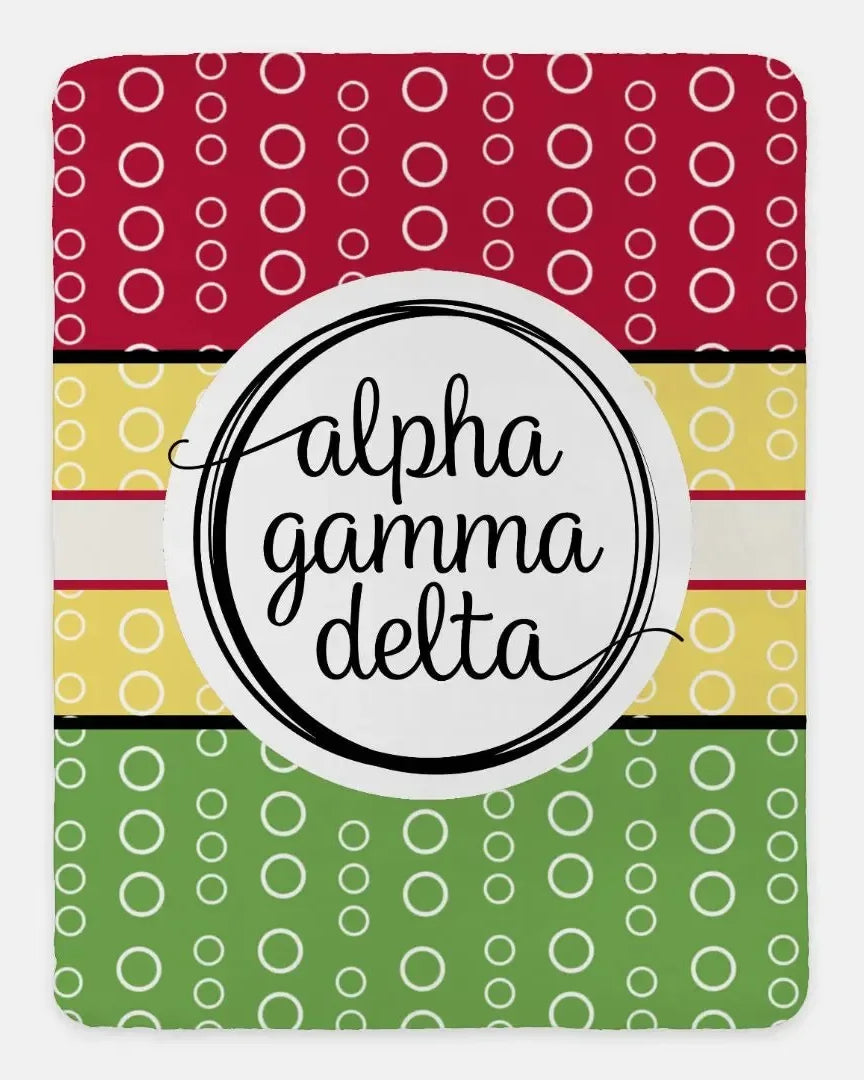 Alpha Gamma Delta XL 60x80 Sherpa Throw Blanket - Color Block