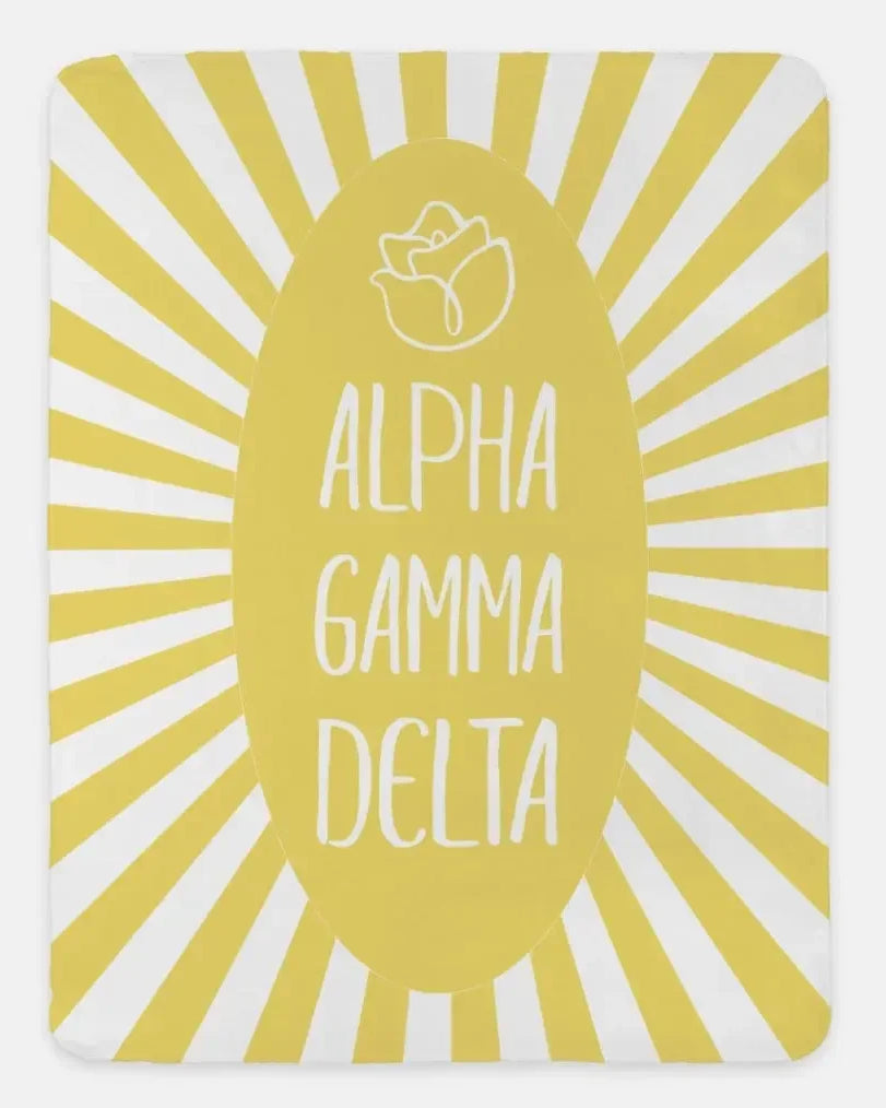 Alpha Gamma Delta XL 60x80 Starburst Sherpa Throw Blanket Buff