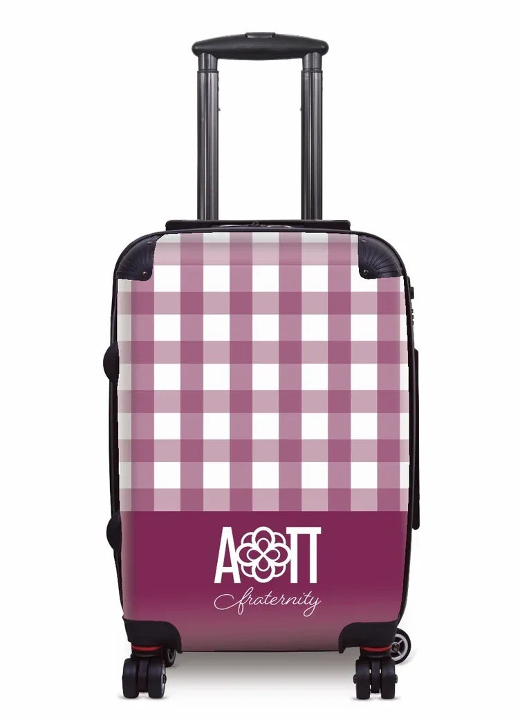 Alpha Omicron Pi Carry-on Suitcase - Gingham PurpleSuitcase
