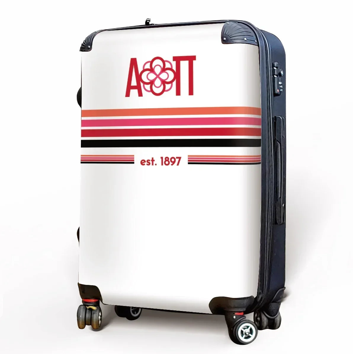 Alpha Omicron Pi Carry-on Suitcase - Preppy Stripes Suitcases