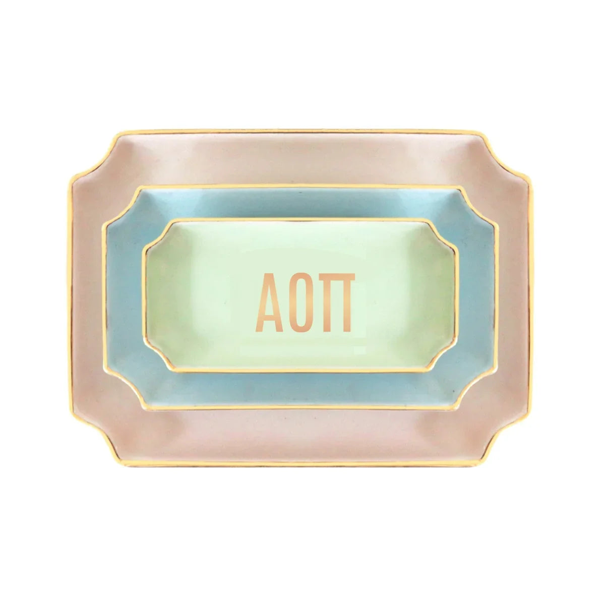 Alpha Omicron Pi Gold Monogram Decorative Tray | AOII Big Little Gifts