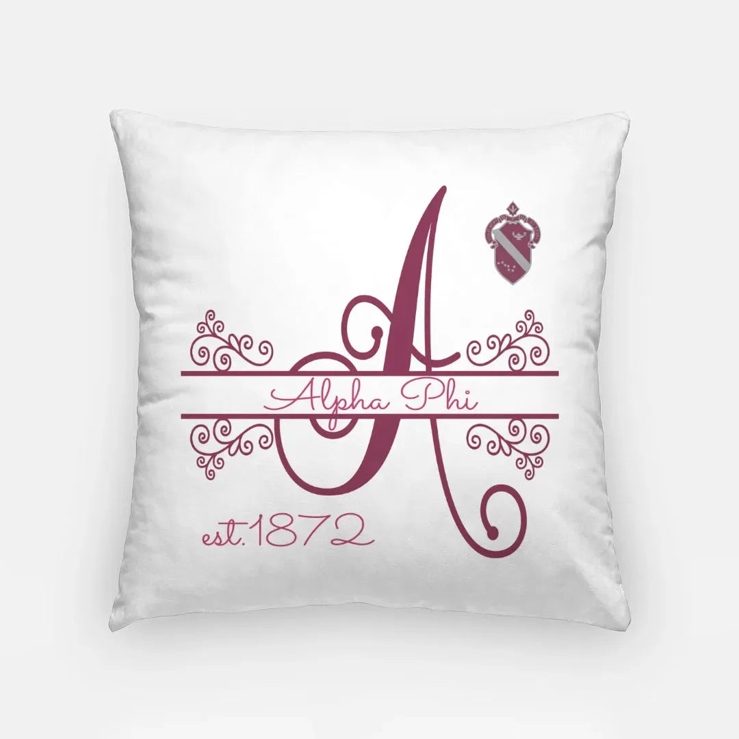 Alpha Phi 18" Throw Pillow Cover - Monogram Pillow