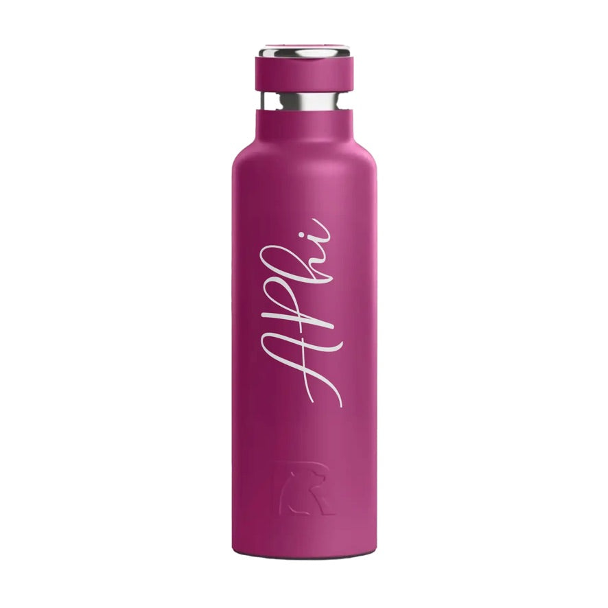 Alpha Phi RTIC 20 oz Ceramic Lined Water Bottle Tumbler - Script